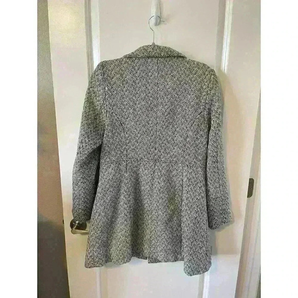 Last Kiss Black & White Houndstooth Women's Jacket Size M large buttons pockets - Picture 2 of 6